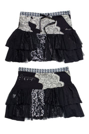 #130 Desigual Mini Skirt Black | c. 210 | Size 8
