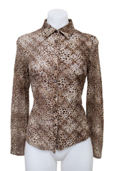 #072 Nine & Company Button-up Brown | c. 200 | Size 8