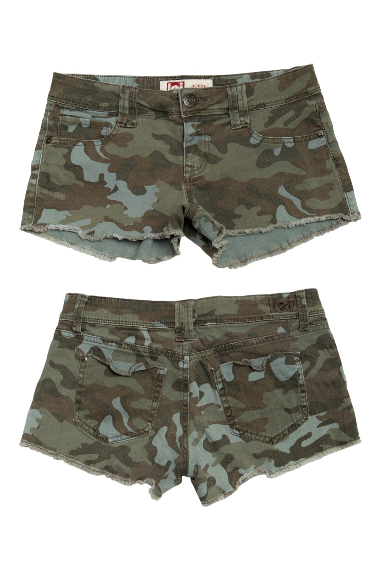 #135 Lei Ashley Denim Shorts Green | c. 196 | Size 6