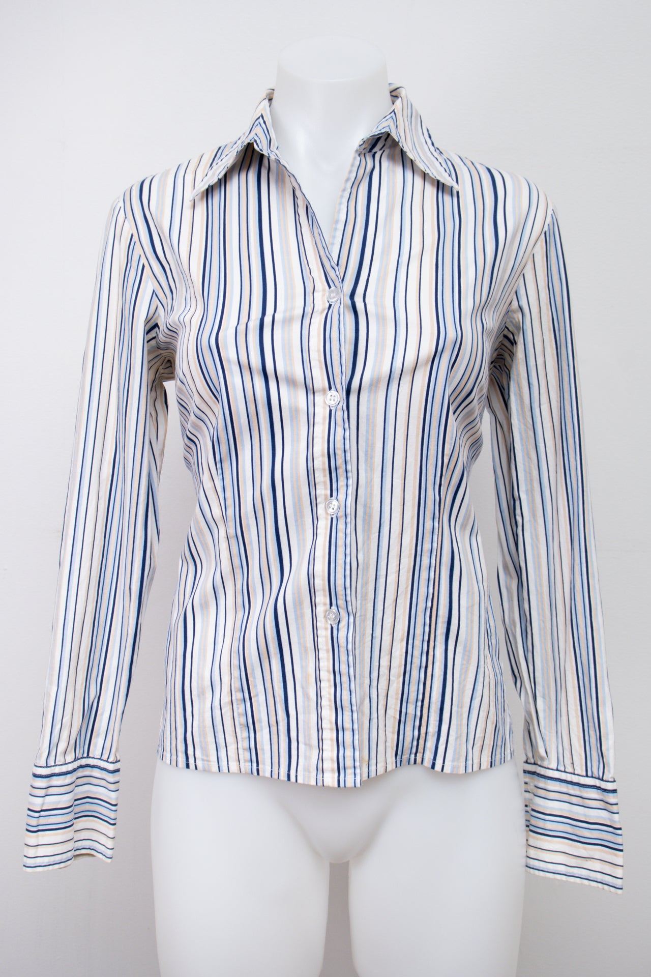 #103 Fred David Stretch Shirt White | c. 198 | Size 8