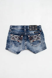 #072 Miss Me Booty Short Blue | c. 213 | Size 4
