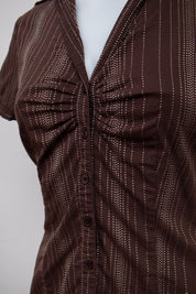 #045 New York & Company Short Sleeve Brown | c. 213 | Size 8