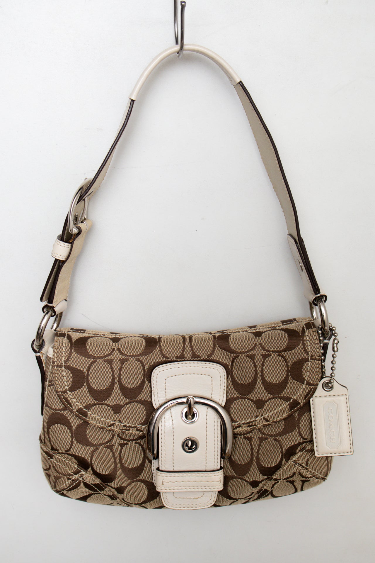 #193 Coach Soho Bag Brown/White | c. 196 | Size