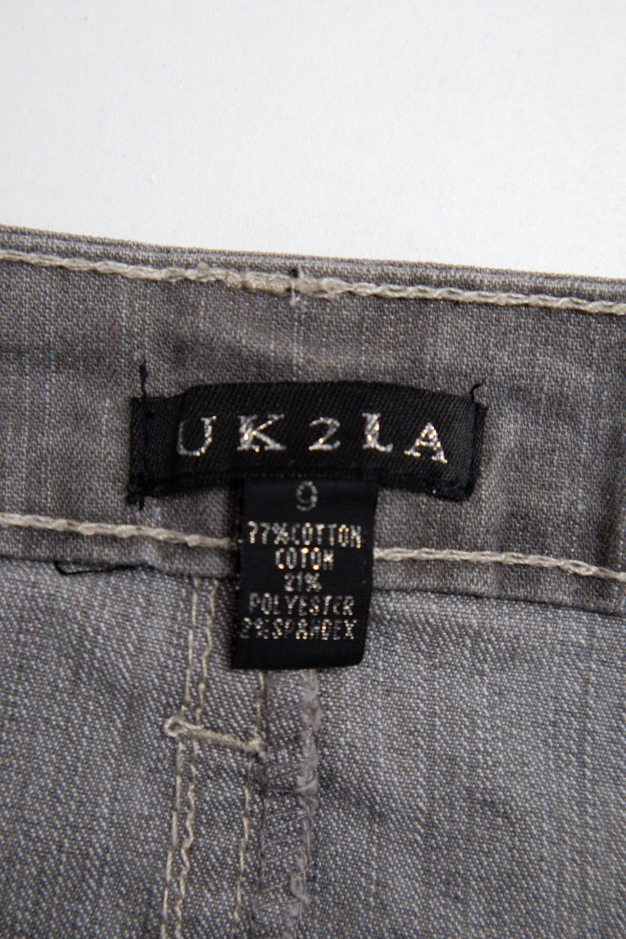 #148 Uk2la Denim Mini Skirt Gray | c. 200 | Size 12