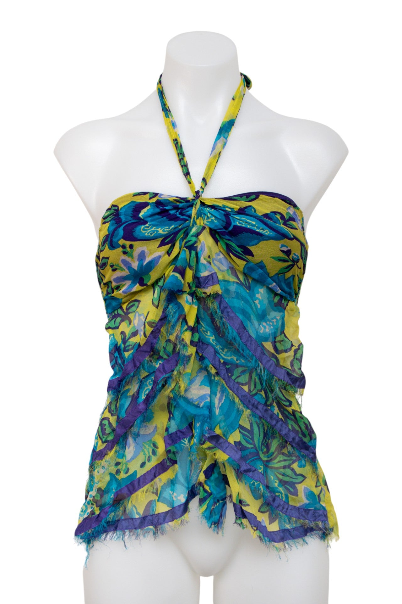 #200 Nu Halter Top Yellow | c. 197 | Size 8