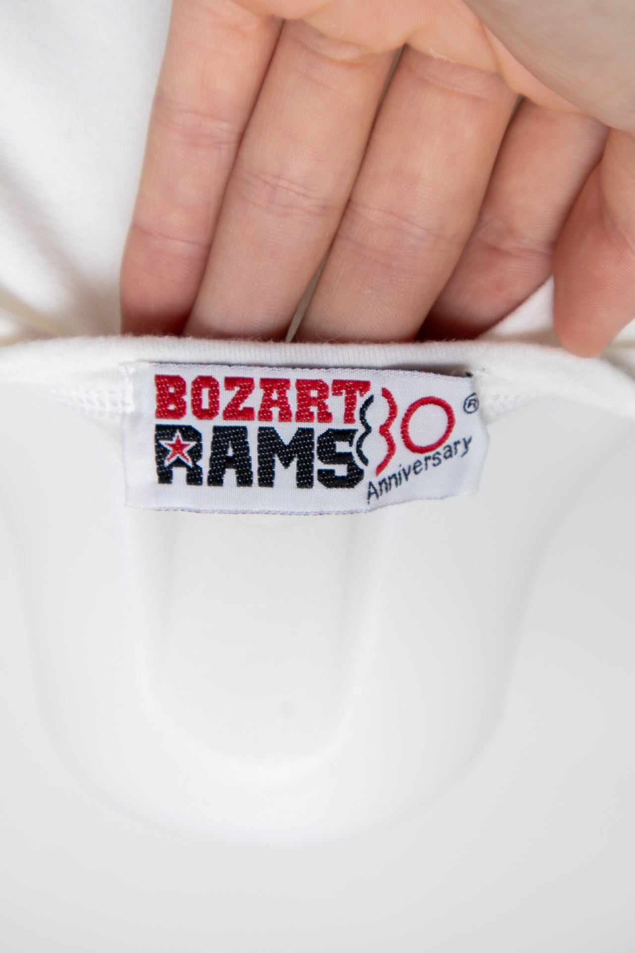 #75 Bozart Rams T-shirt White | c. 193 | Size 10