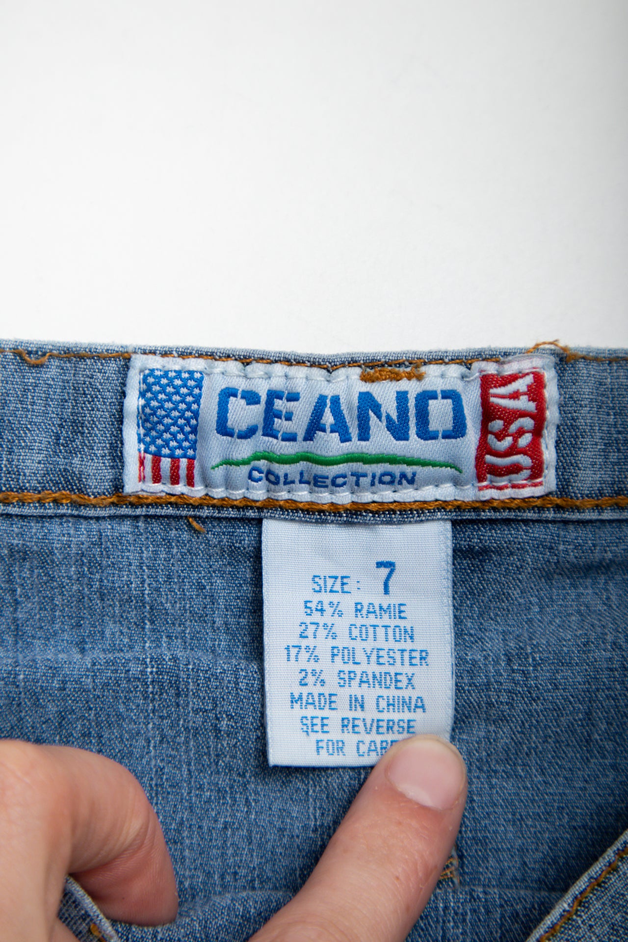 #118 Ceanco Denim Mini Skirt Blue | c. 178 | Size 8