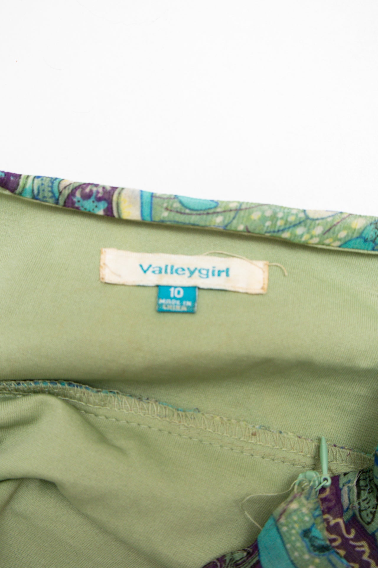 #116 Valleygirl Long Skirt Green | c. 213 | Size 10