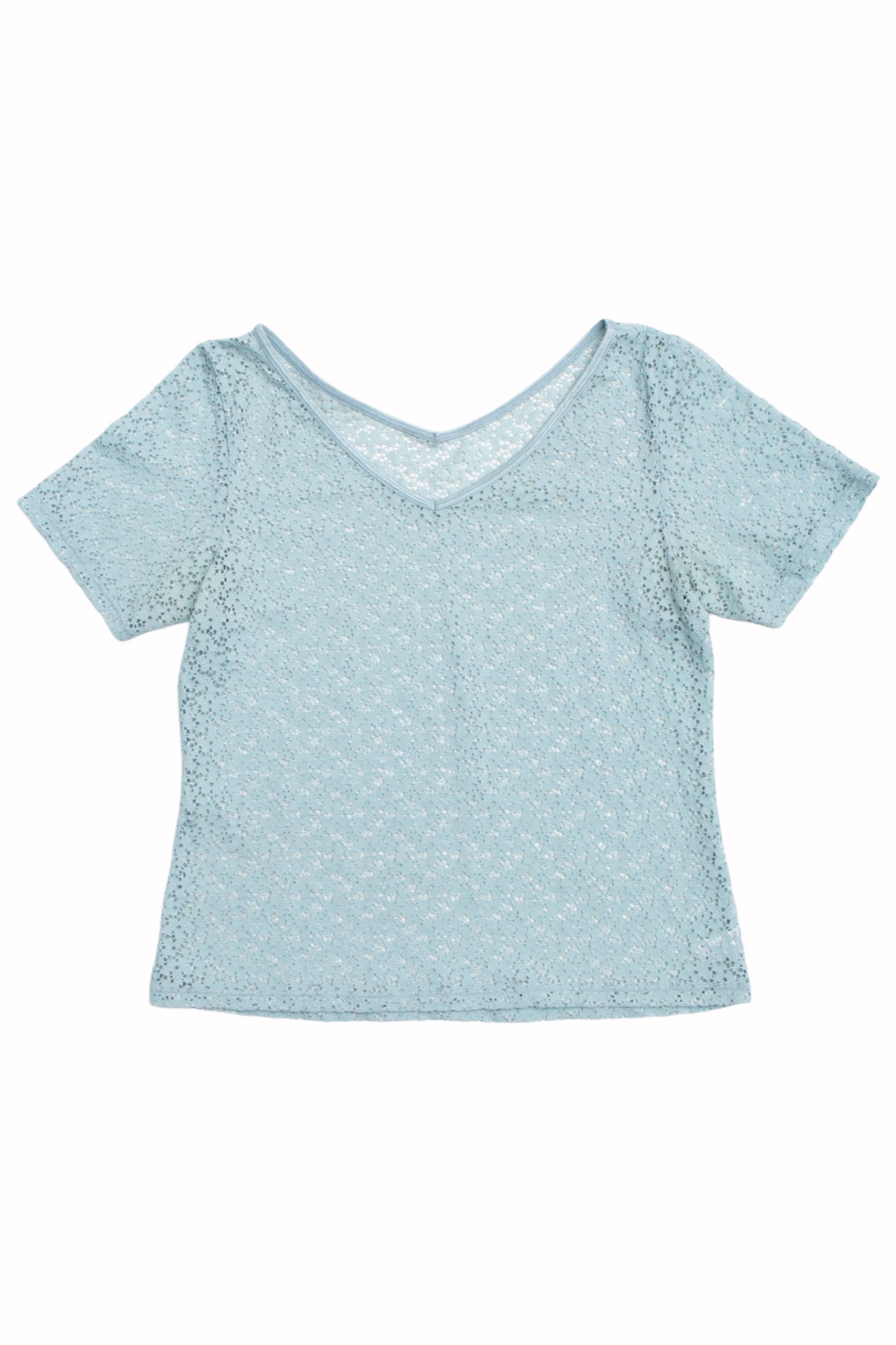 #55 Baby Blue Lace Baby Tee | Short n Sweet | Size 10