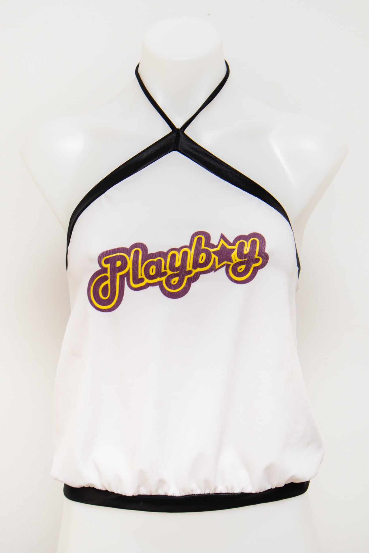 #17 Playboy Swim Halter Top White | c. 185 | Size 10