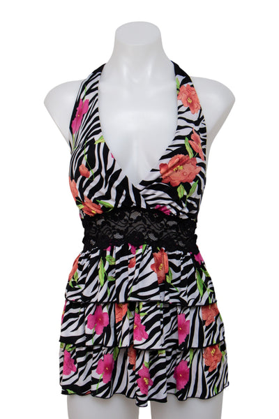 #056 Deb Halter Top Black | c. 201 | Size 8