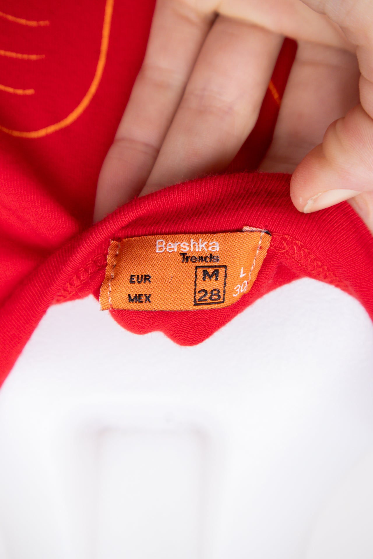 #75 Bershka Trends T-shirt Red | c. 198 | Size 8