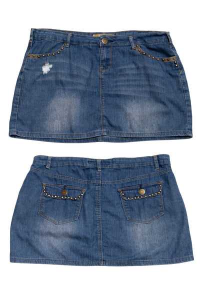 #62 Rivers Mini Skirt Blue | c. 187 | Size 12/14