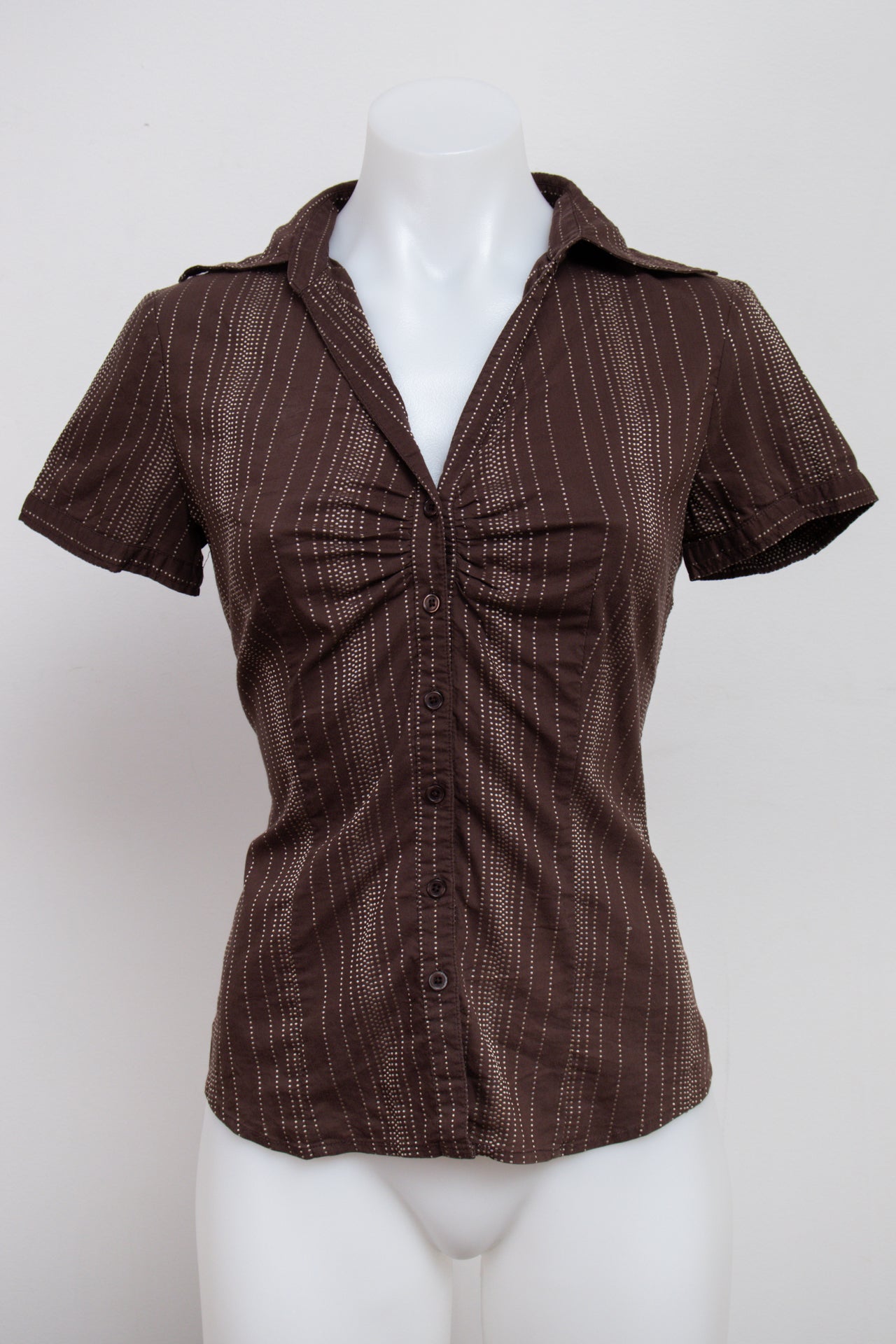 #045 New York & Company Short Sleeve Brown | c. 213 | Size 8