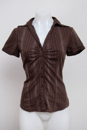 #045 New York & Company Short Sleeve Brown | c. 213 | Size 8