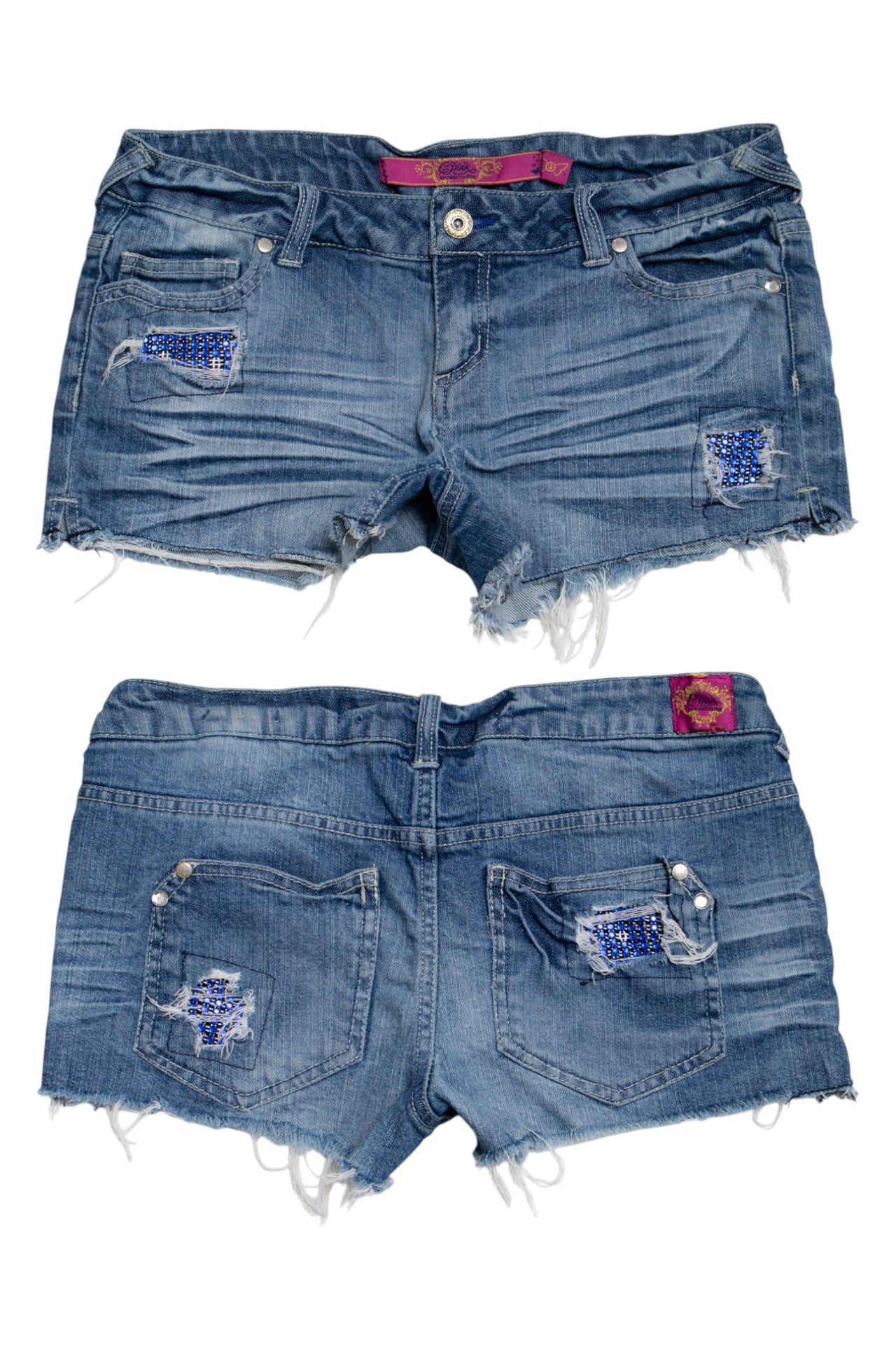 #132 Pink Shorts Blue | c. 189 | Size 8