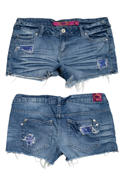 #132 Pink Shorts Blue | c. 189 | Size 8