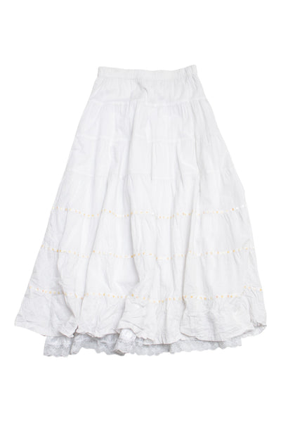 #140 Silvergate Long Skirt White | c. 208 | Size 8/10