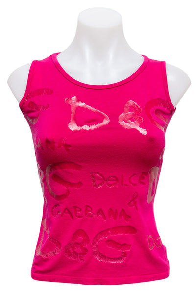 #54 D&g Dolce & Gabbana Tank Top Pink | c. 186 | Size 8/10