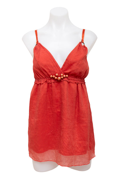 #100 Florae Cami Top Red | c. 194 | Size 8