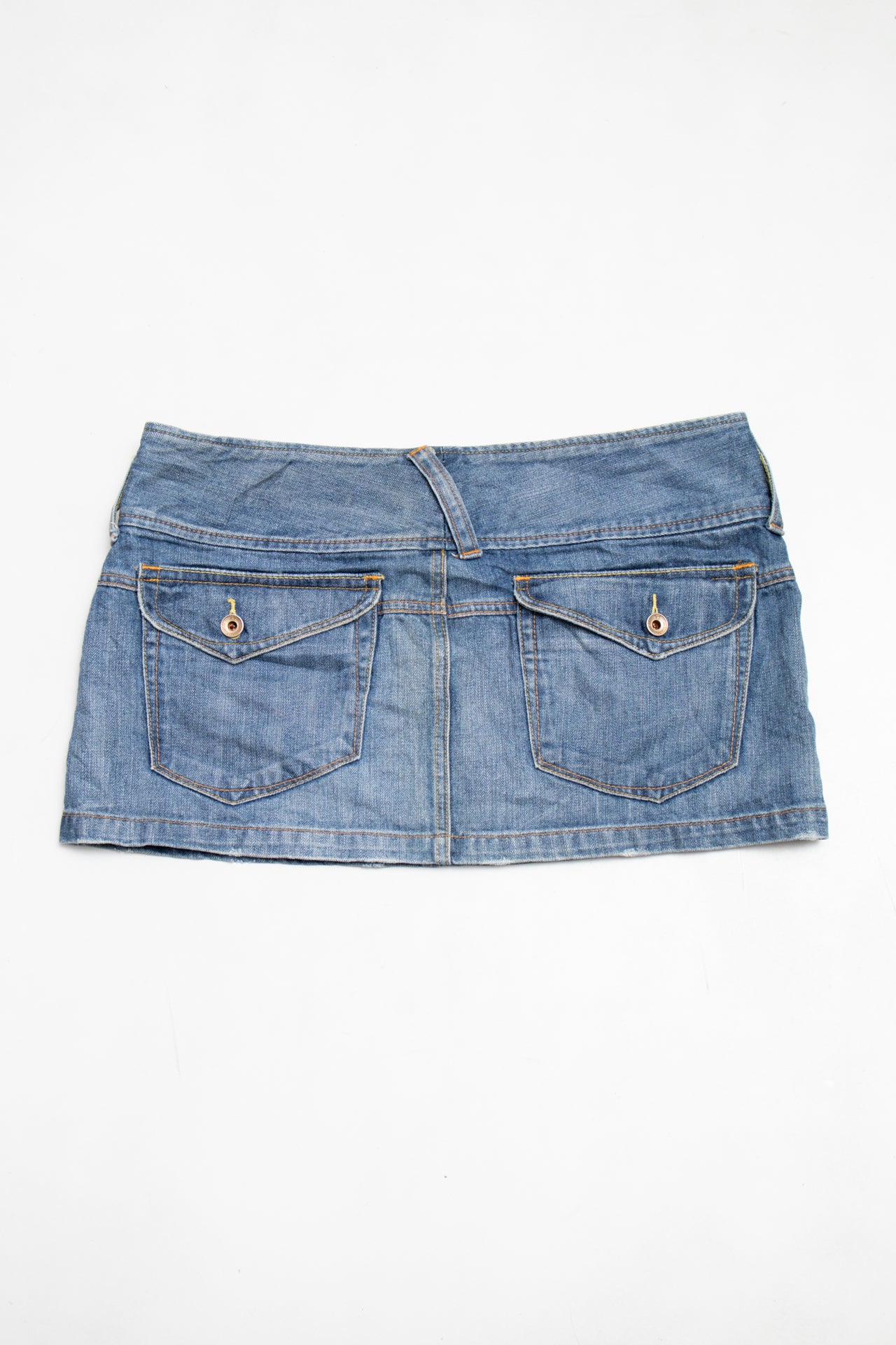 #076 X2 Denim Laboratory Mini Skirt Blue | c. 203 | Size 12