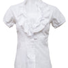 #043 S T R E T C H Short Sleeve White | c. 209 | Size 8