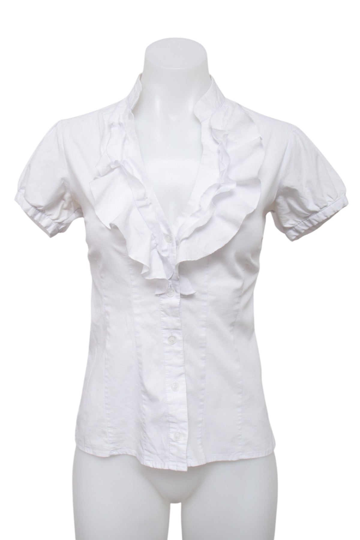 #043 S T R E T C H Short Sleeve White | c. 209 | Size 8