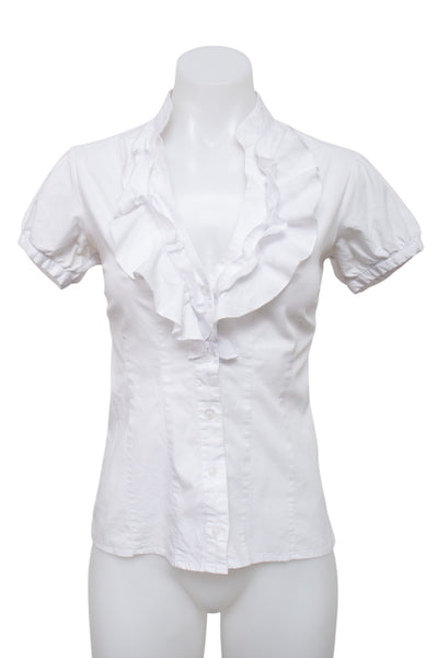 #043 S T R E T C H Short Sleeve White | c. 209 | Size 8