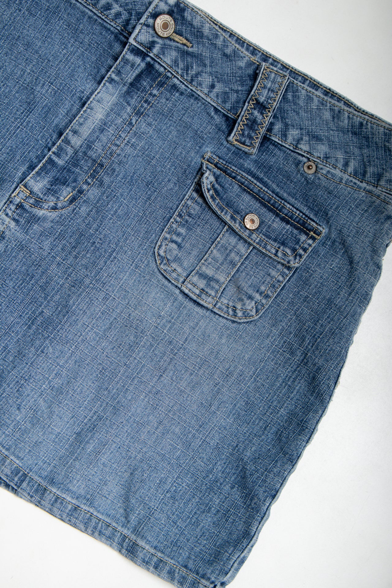 #133 Brigitta Denim Mini Skirt Blue | c. 178 | Size 12