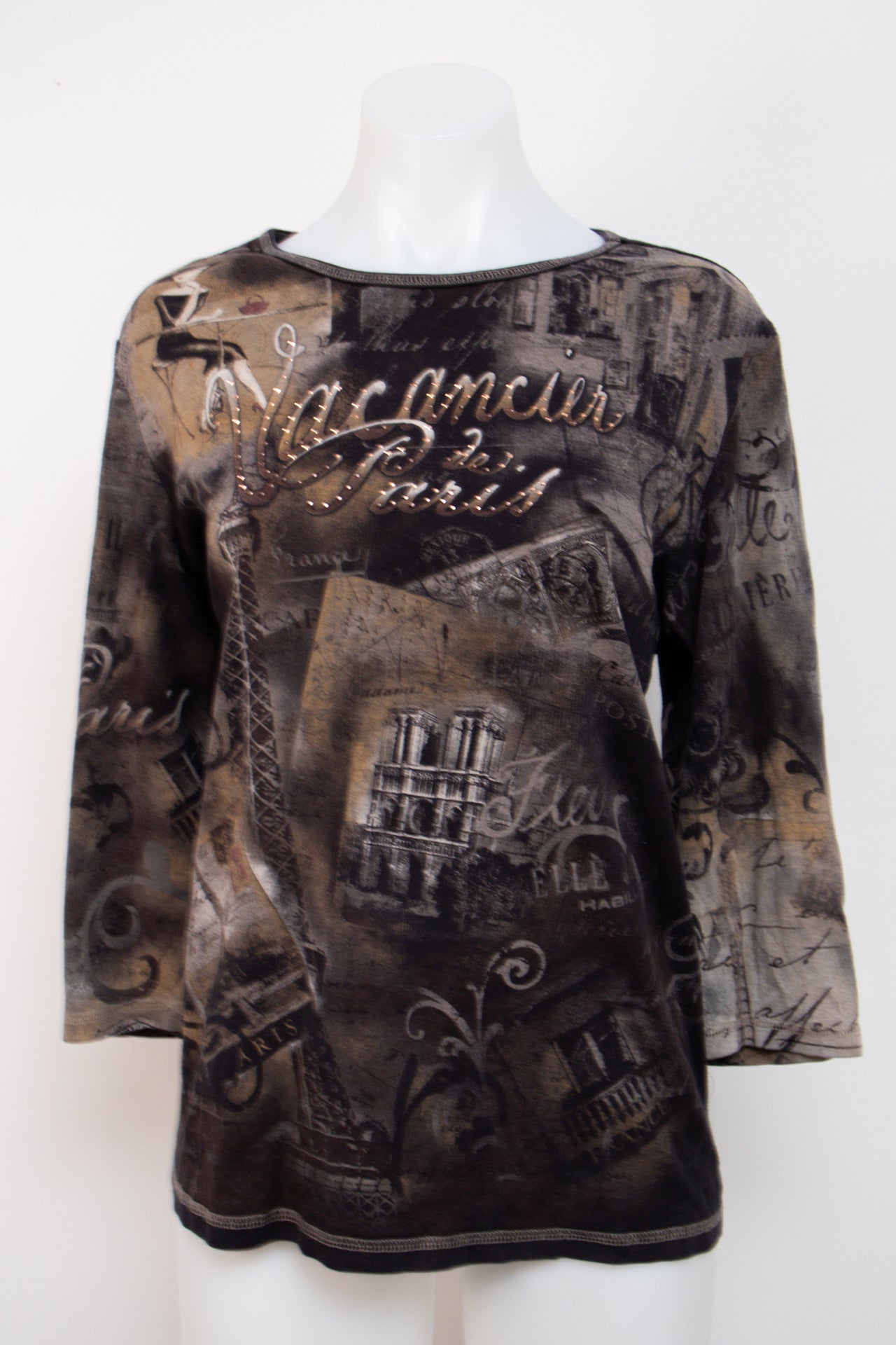 #076 Christopher & Banks T-shirt Brown | c. | Size 12/14