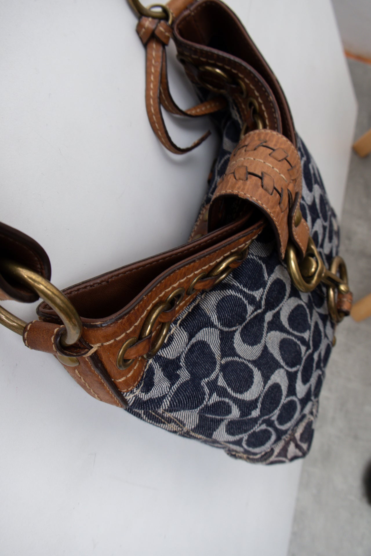#213 Coach Shoulder Bag Blue | c. 199 | Size