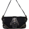 #184 Coach Flat Soho Bag Black | c. 196 | Size