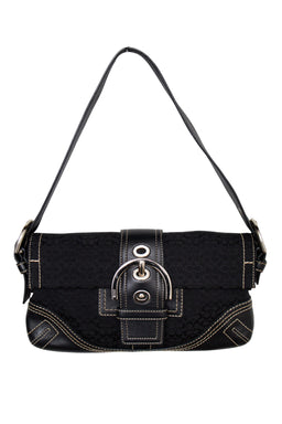 #184 Coach Flat Soho Bag Black | c. 196 | Size