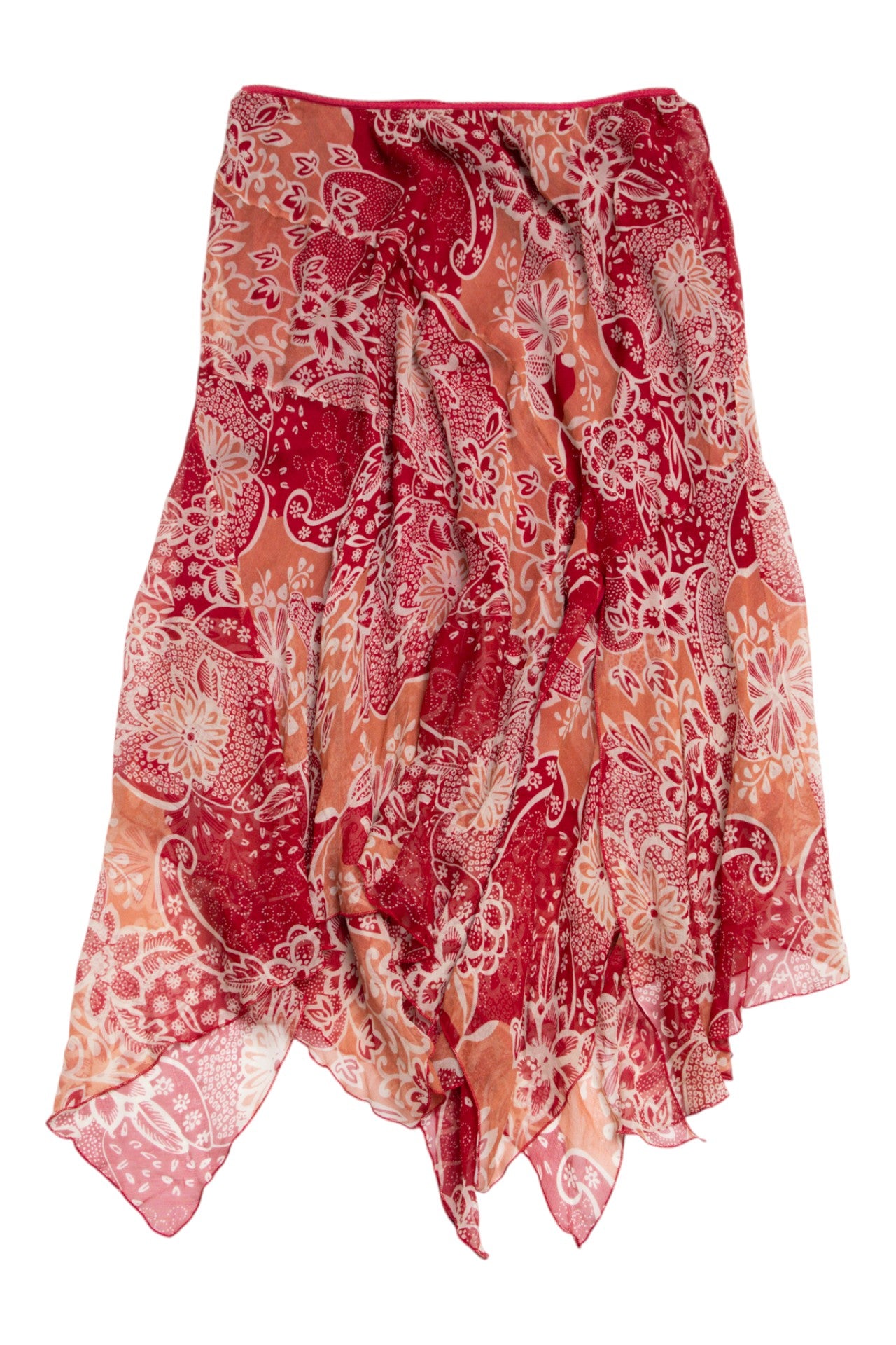 #122 Jonathan Martin Silk Skirt Red | c. 200 | Size 8/10