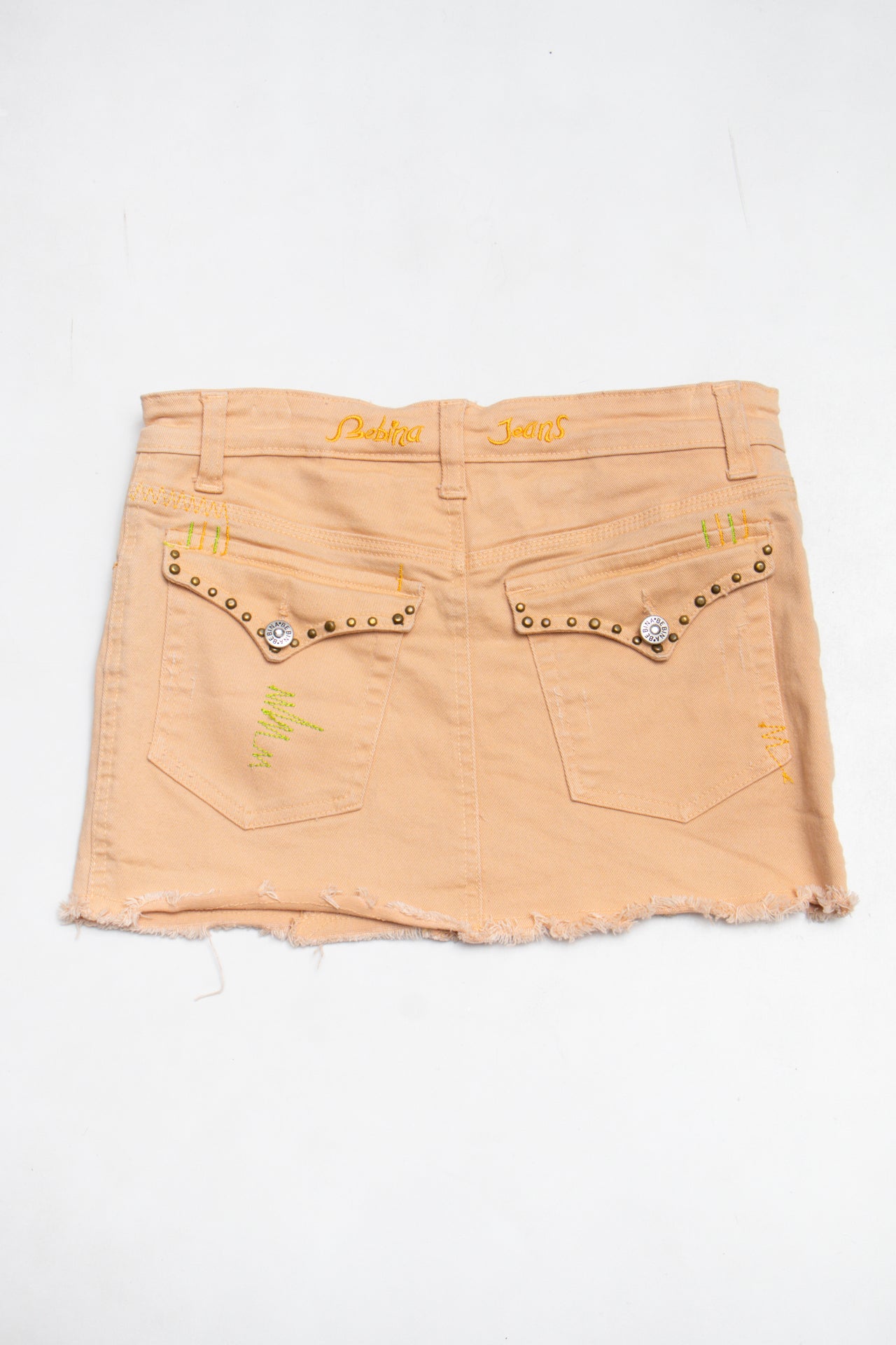 #128 Bebina Jeans Mini Skirt Beige | c. 196 | Size 8