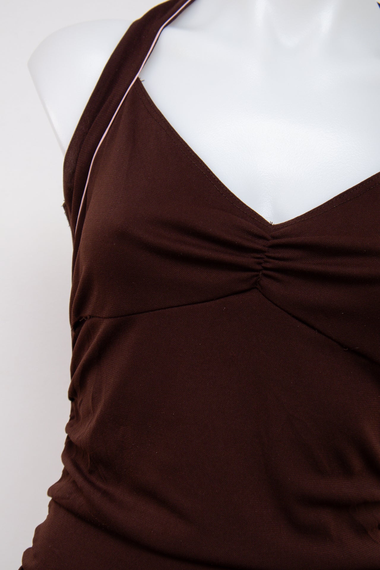 #071 Le Chateau Halter Top Brown | c. 201 | Size 8