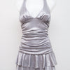 #093 Taboo Halter Top Silver | c. 202 | Size 6