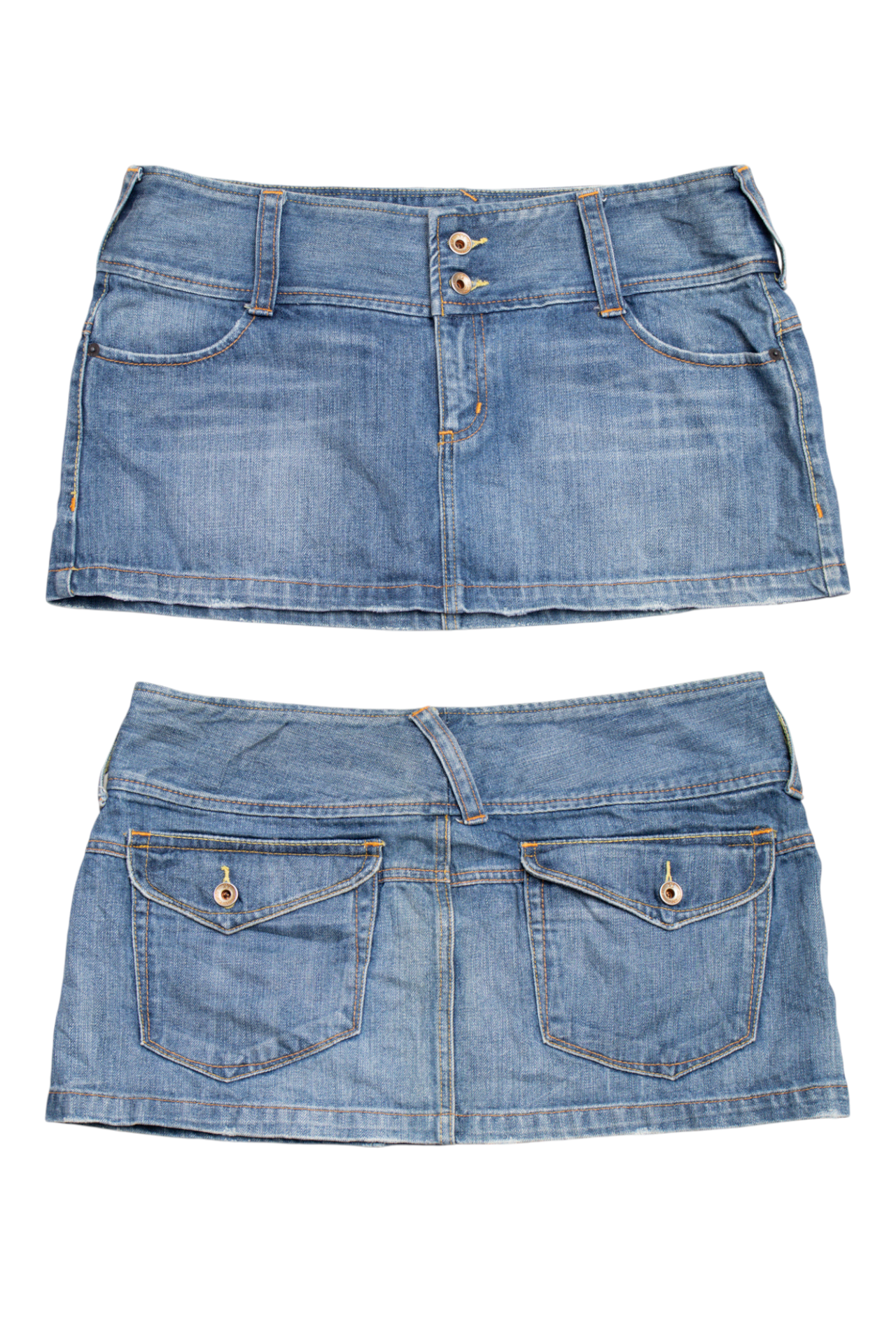 #076 X2 Denim Laboratory Mini Skirt Blue | c. 203 | Size 12