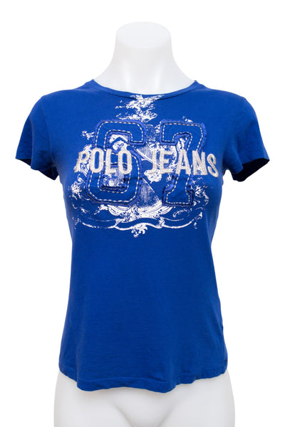 #090 Polo Jeans T-shirt Blue | c. 202 | Size 8