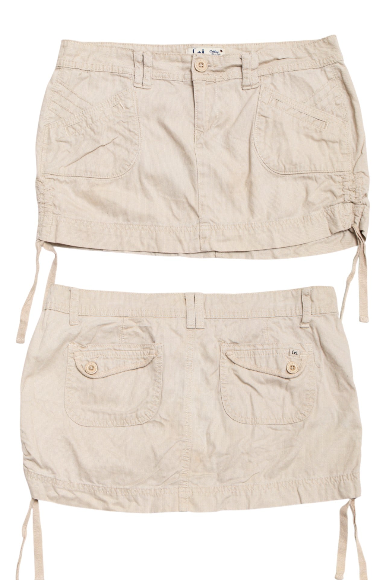 #138 L.e.i. Ashley Trouble Mini Skirt Beige | c. 189 | Size 12