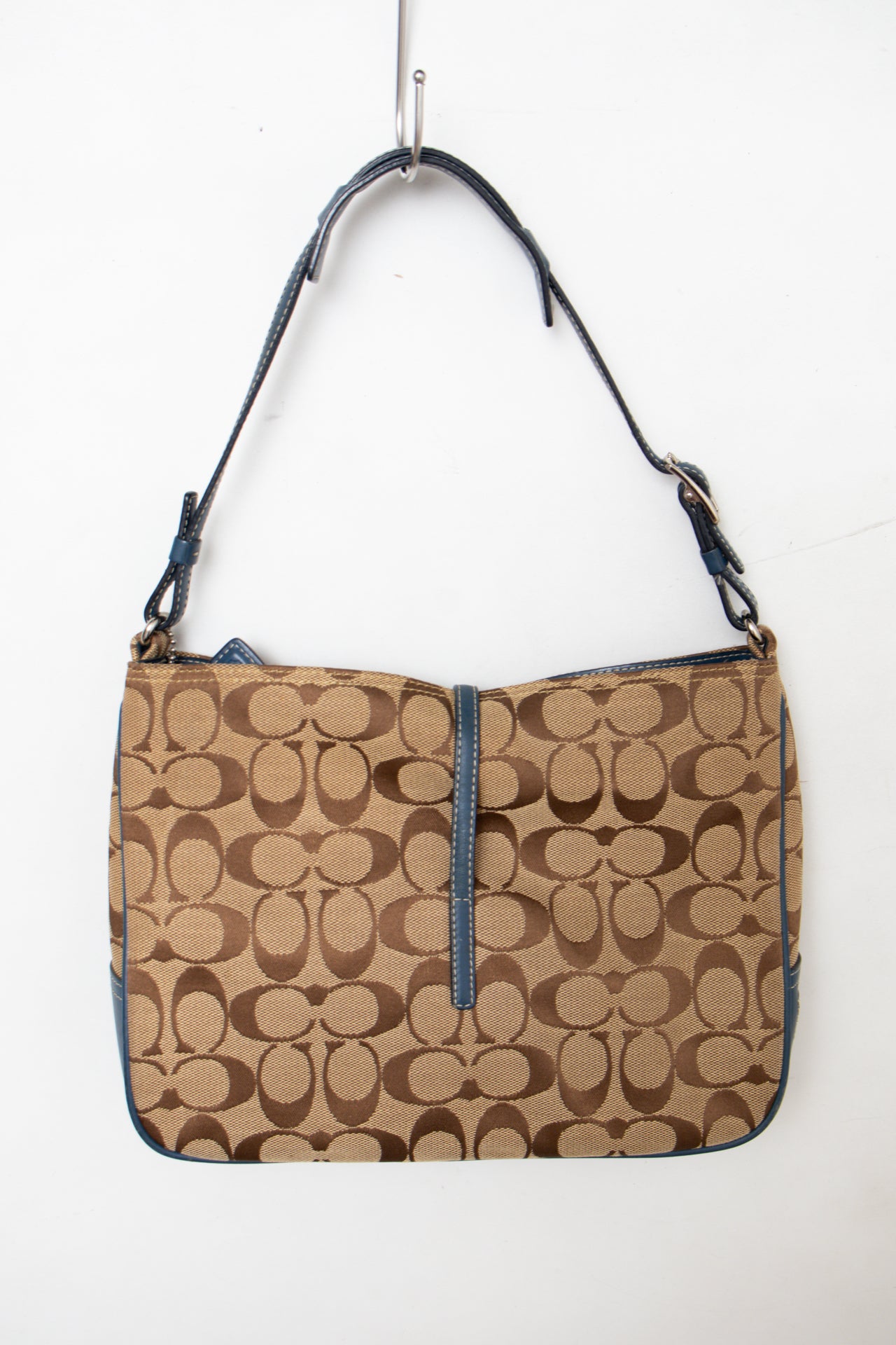 #181 Coach Clasped Bag Brown/Blue | c. 188