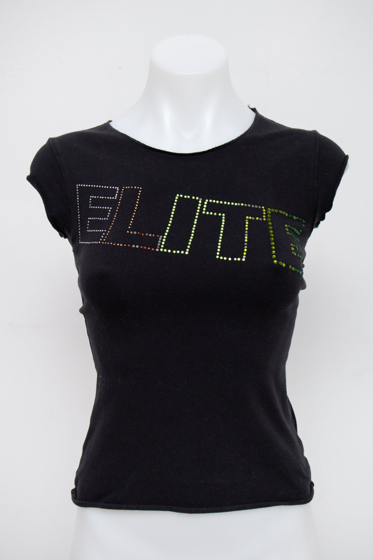 #94 Elite Models Fashion T-shirt Black | c. 196 | Size 6