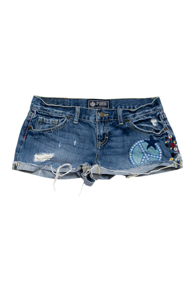 #23 Pink Denim Shorts Blue | c. 188 | Size 6