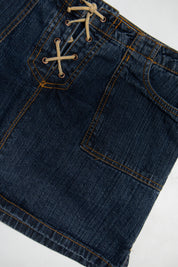 #161 Lo-rise / Jordache Mini Skirt Blue | c. 190 | Size 10