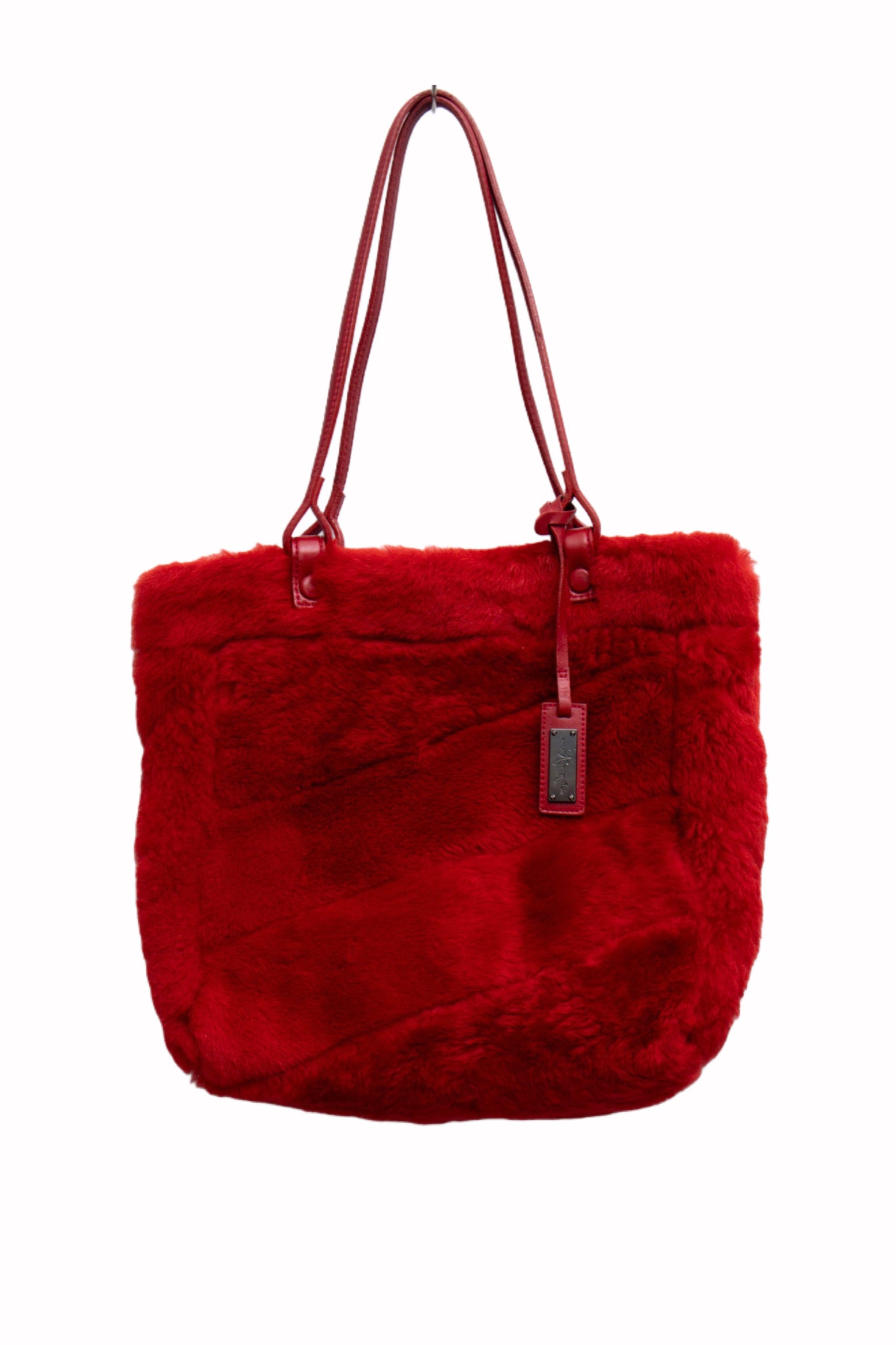 #82 Red Faux Fur Tote Bag | Short n Sweet