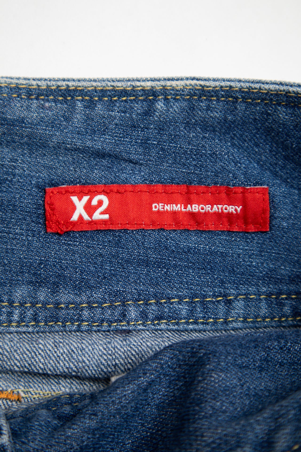 #076 X2 Denim Laboratory Mini Skirt Blue | c. 203 | Size 12