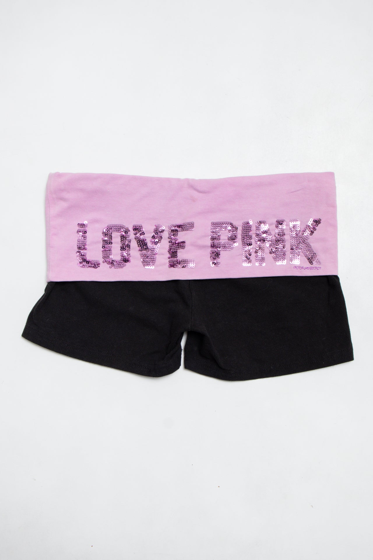 #176 PINK foldover sequin Shorts Pink | c. 181 | Size 8