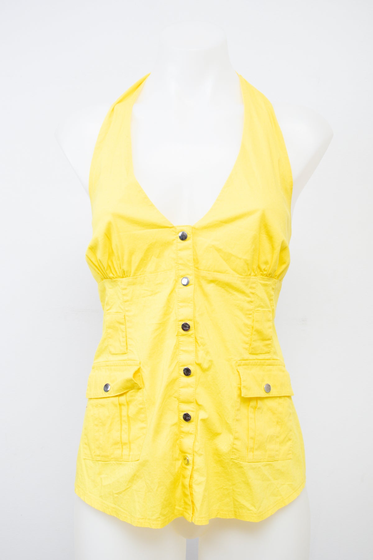 #062 2b Bebe Halter Top Yellow | c. 207 | Size 8