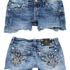 #185 Miss Me Booty Short Blue | c. 209 | Size 6
