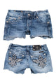 #185 Miss Me Booty Short Blue | c. 209 | Size 6